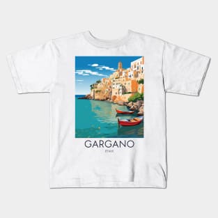 A Pop Art Travel Print of Gargano - Italy Kids T-Shirt